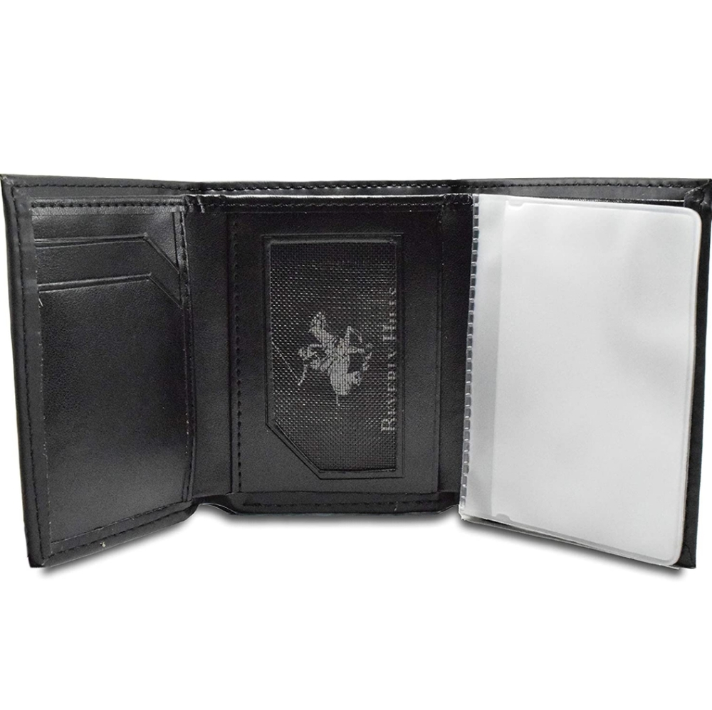 Tri-Fold Crazy Horse Black wallet. NWOT